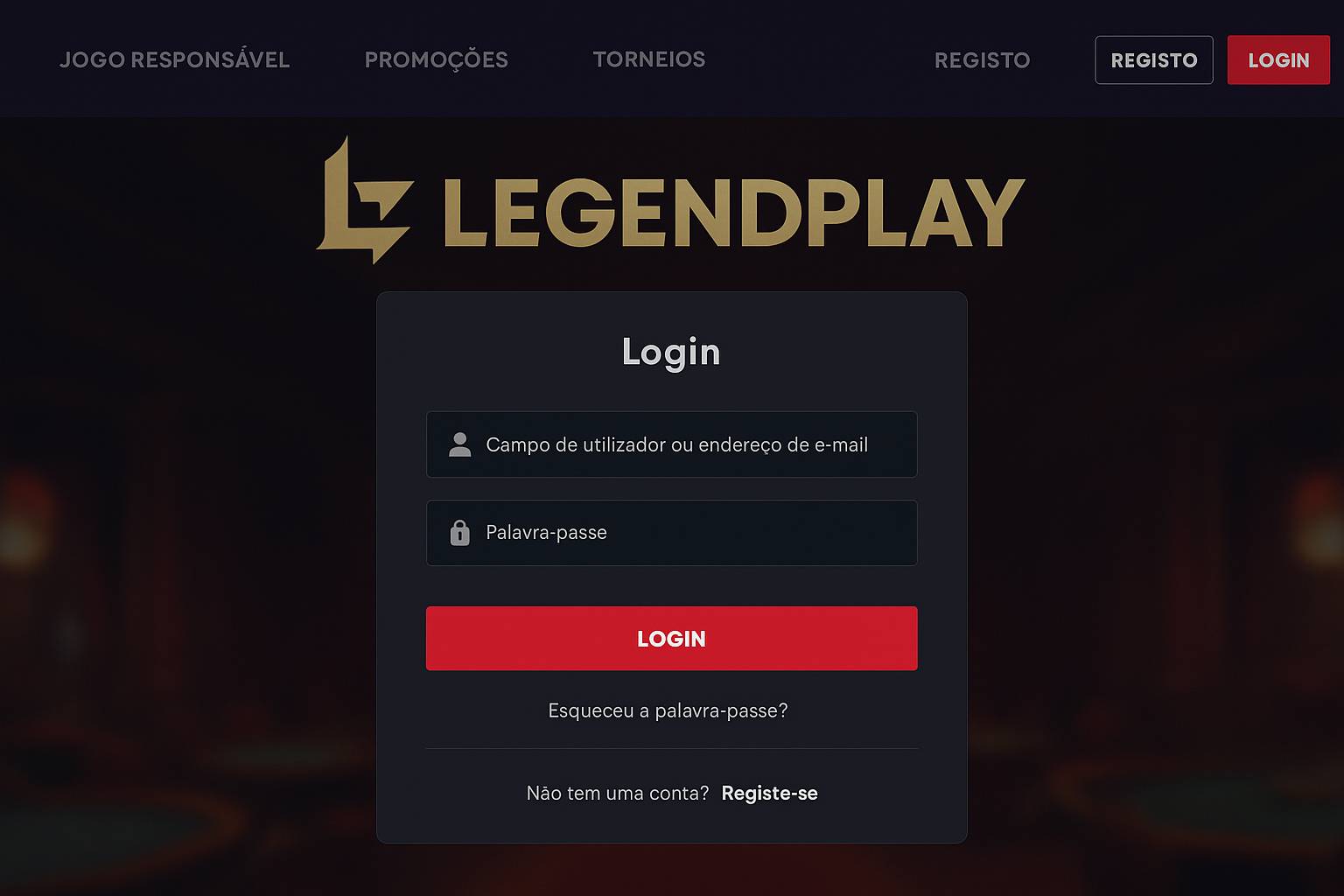 Login no Cassino LEGENDPLAY